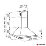 ΑΠΟΡΡΟΦΗΤΗΡΑΣ ΚΑΜΙΝΑΔΑ ΤΕΤΡΑΓΩΝΗ ecoline 60cm PYRAMIS