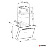 ΑΠΟΡΡΟΦΗΤΗΡΑΣ ΚΑΜΙΝΑΔΑ VETRIO black 60cm τοίχου PYRAMIS