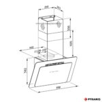 ΑΠΟΡΡΟΦΗΤΗΡΑΣ ΚΑΜΙΝΑΔΑ VETRIO black 90cm τοίχου PYRAMIS