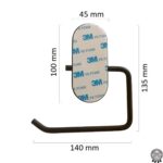 ΧΑΡΤΟΘΗΚΗ ΜΠΑΝΙΟΥ KASSANDRA black αυτοκόλλητη stainless steel