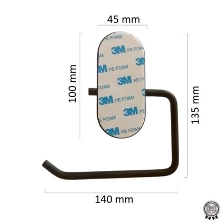 ΧΑΡΤΟΘΗΚΗ ΜΠΑΝΙΟΥ KASSANDRA black αυτοκόλλητη stainless steel