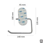 ΧΑΡΤΟΘΗΚΗ ΜΠΑΝΙΟΥ KASSANDRA chrome αυτοκόλλητη stainless steel