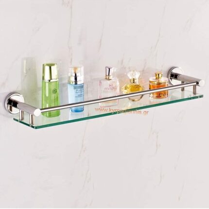 ΕΤΑΖΕΡΑ ΜΠΑΝΙΟΥ ΓΥΑΛΙΝΗ BRENDA 57,5cm stainless steel