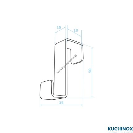 ΚΡΕΜΑΣΤΡΑ 2τμχ πόρτας πάγκου(HGH_912M) ανοξείδωτο ατσάλι