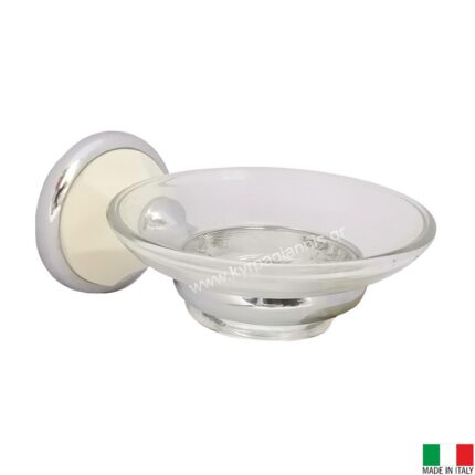 ΑΞΕΣΟΥΑΡ ΜΠΑΝΙΟΥ ΣΑΠΟΥΝΟΘΗΚΗ γυάλινη CLASSIC χρωμέ-λευκό