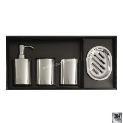 ΣΕΤ ΑΞΕΣΟΥΑΡ ΜΠΑΝΙΟΥ 4τεμαχίων ΚΥΚΛΟΣ χρωμέ-γυαλιστερό