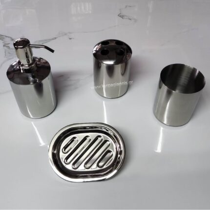 ΣΕΤ ΑΞΕΣΟΥΑΡ ΜΠΑΝΙΟΥ 4τεμαχίων ΚΥΚΛΟΣ χρωμέ-γυαλιστερό