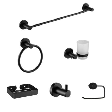 Σετ αξεσουάρ 6 τεμαχίων ROUND BLACK (μαύρο ματ S001)