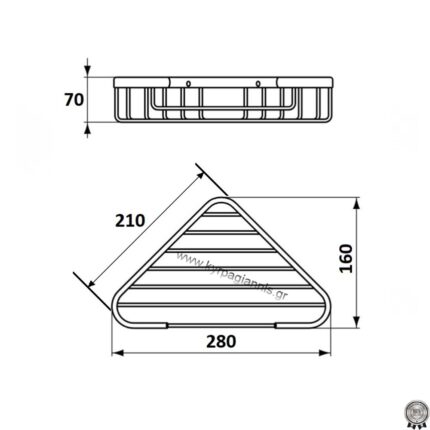 ΡΑΦΙΕΡΑ ΣΠΟΓΓΟΘΗΚΗ ΜΠΑΝΙΟΥ μονή ΓΩΝΙΑΚΗ CORNER CHROME stainless steel