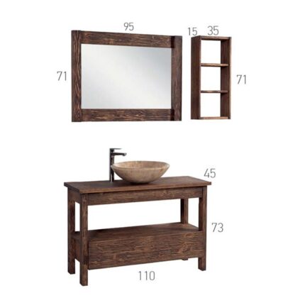 ΕΠΙΠΛΟ ΜΠΑΝΙΟΥ ΑΜΑΡΥΛΛΙΣ 110 καφέ μασίφ