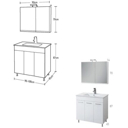 ΕΠΙΠΛΟ ΜΠΑΝΙΟΥ APIA 1,00 mdf