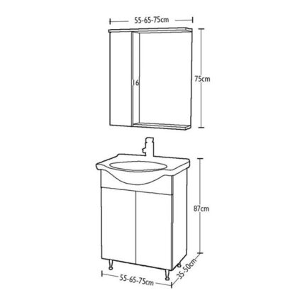 ΕΠΙΠΛΟ ΜΠΑΝΙΟΥ ECONOMY 0,55 mdf