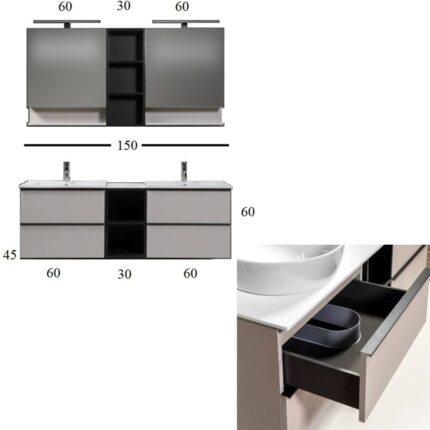 ΕΠΙΠΛΟ ΜΠΑΝΙΟΥ OLIA 150 mdf