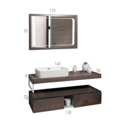 ΕΠΙΠΛΟ ΜΠΑΝΙΟΥ SEMIRAMIS 130 δρυς