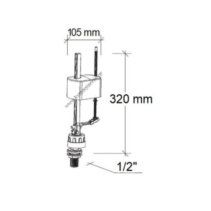 ΦΛΟΤΕΡ ΒΥΘΟΥ κάθετο 1/2" με λάστιχα