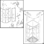 ΚΑΜΠΙΝΑ ΓΩΝΙΑΚΗΣ ΝΤΟΥΖΙΕΡΑΣ JULIA 80x80x175 inox ρίγες αμμοβολής κρυστάλλινη