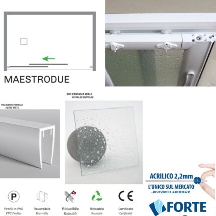 ΚΑΜΠΙΝΑ ΝΤΟΥΖΙΕΡΑΣ MAESTRO ECO DUE ΑΚΡΥΛΙΚΗ 100x185 τοίχο-τοίχο FORTE