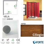 ΚΑΜΠΙΝΑ ΝΤΟΥΖΙΕΡΑΣ VELA 70x70x185 FORTE Κρυστάλλινη (Καρυδί-Διάφανο)