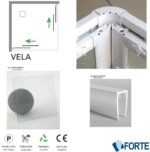 ΚΑΜΠΙΝΑ ΝΤΟΥΖΙΕΡΑΣ VELA 70x70x185 FORTE Κρυστάλλινη (Λευκό-Διάφανο)