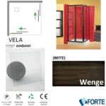 ΚΑΜΠΙΝΑ ΝΤΟΥΖΙΕΡΑΣ VELA 90x90x185 FORTE Κρυστάλλινη (Wenge-Διάφανο)