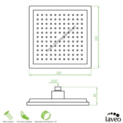 ΚΩΔΩΝΑΣ LUKE 22x22 black ABS LAVEO (NLX_7DAD)