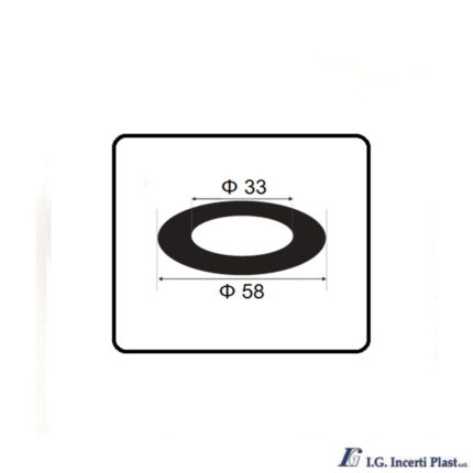Λάστιχο για καζανάκι Incertiplast Φ58x33 ΒΑΣΗΣ ΚΟΡΜΟΥ Φ58x33