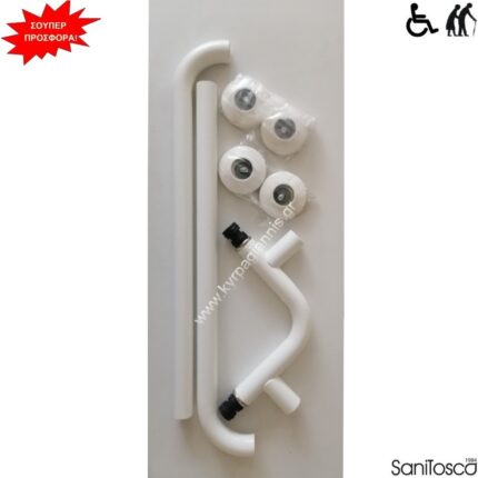 ΛΑΒΗ ΤΟΙΧΟΥ ΓΩΝΙΑΚΗ λευκή 80x80 ΑΜΕΑ Sanitosco (25EK03B2B)