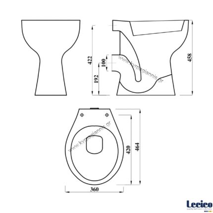 ΛΕΚΑΝΗ ΜΠΑΝΙΟΥ DELTA amea ψηλή LECICO "P" πορσελάνινη