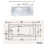 ΜΠΑΝΙΕΡΑ DIANA 170x75 ΕΥΘΥΓΡΑΜΜΗ