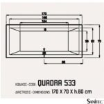 ΜΠΑΝΙΕΡΑ QUADRA 170x70 ΕΥΘΥΓΡΑΜΜΗ