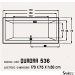 ΜΠΑΝΙΕΡΑ QUADRA 170x75 ΕΥΘΥΓΡΑΜΜΗ