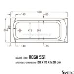 ΜΠΑΝΙΕΡΑ ROSA 160x70 ΕΥΘΥΓΡΑΜΜΗ