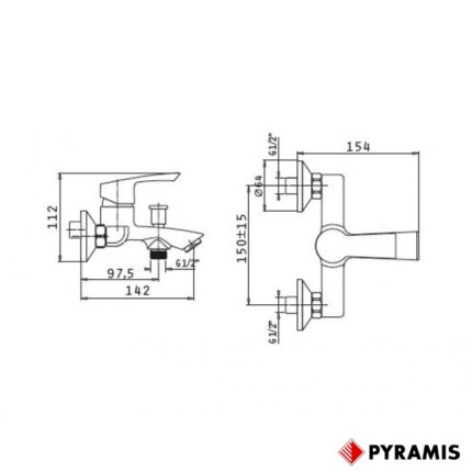 ΜΠΑΤΑΡΙΑ DELICATO plus PYRAMIS λουτρού