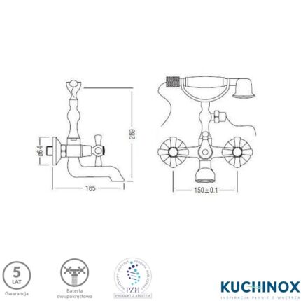ΜΠΑΤΑΡΙΑ ΛΟΥΤΡΟΥ STILO μπρονζέ (KUCHINOX)