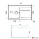 ΝΕΡΟΧΥΤΗΣ ΕΝΘΕΤΟΣ ALEA (1B1D) PYRAMIS 79x50