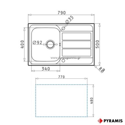 ΝΕΡΟΧΥΤΗΣ ΕΝΘΕΤΟΣ ATHENA 79x50 (1B 1D)