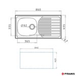 ΝΕΡΟΧΥΤΗΣ ΕΝΘΕΤΟΣ E33 FORK Pyramis 86x43,5
