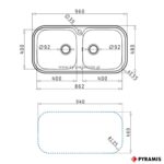ΝΕΡΟΧΥΤΗΣ ΕΝΘΕΤΟΣ JUMBO TWIN(2B)PYRAMIS 96x48