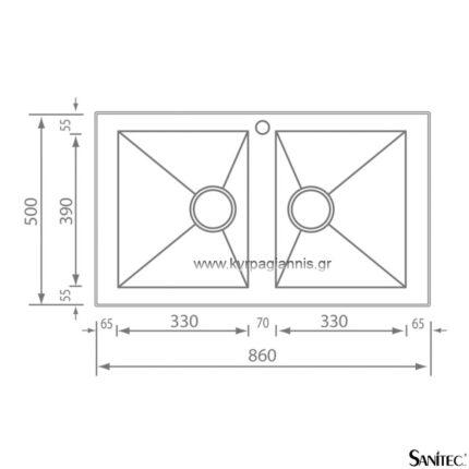 ΝΕΡΟΧΥΤΗΣ ΕΝΘΕΤΟΣ PUNTO QUADRA(10904) 86x50