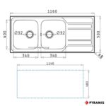 ΝΕΡΟΧΥΤΗΣ ΕΝΘΕΤΟΣ ZEDA EXTRA (2B 1D)PYRAMIS 116x50