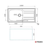 ΝΕΡΟΧΥΤΗΣ ΕΝΘΕΤΟΣ ZEDA PLUS (1B 1D)PYRAMIS 100x50