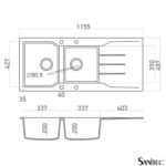 ΝΕΡΟΧΥΤΗΣ ULTRA GRANITE 801 116x50(116 2Β 1D)