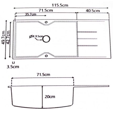 ΝΕΡΟΧΥΤΗΣ ULTRA GRANITE 817 116x50