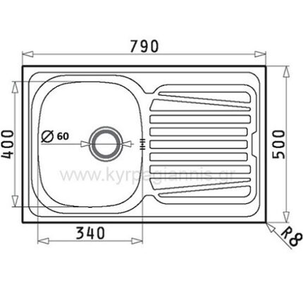 ΝΕΡΟΧΥΤΗΣ ΕΝΘΕΤΟΣ SPARTA(1B 1D)PYRAMIS 79x50