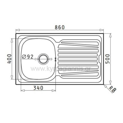 ΝΕΡΟΧΥΤΗΣ ΕΝΘΕΤΟΣ SPARTA(1B 1D)PYRAMIS 86x50