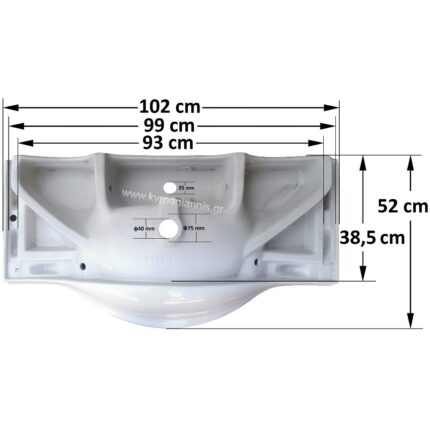 ΝΙΠΤΗΡΑΣ 102 ΕΠΙΚΑΘΗΜΕΝΟΣ L63100 επίπλου πορσελάνινος