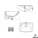 ΝΙΠΤΗΡΑΣ ΜΠΑΝΙΟΥ BOXER 46cm επιτοίχιος ΒΙΤΡΟΥΒΙΤ