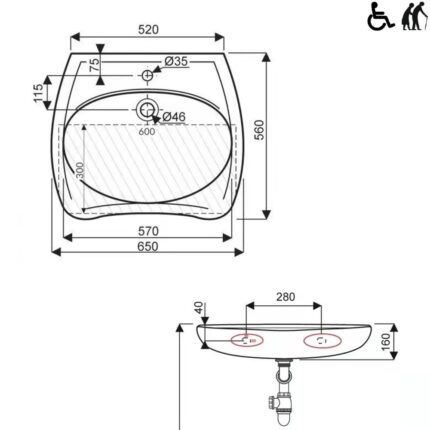 ΝΙΠΤΗΡΑΣ ΜΠΑΝΙΟΥ PALERMO AMEA 65x56