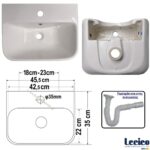 ΝΙΠΤΗΡΑΣ ΜΠΑΝΙΟΥ SQUARE 45cm επικαθήμενος LECICO