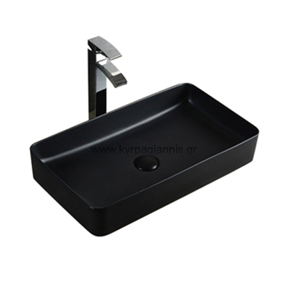 niptiras style 60 black mat epikath8240 4 05 012 1.jpg ΝΙΠΤΗΡΑΣ ΜΠΑΝΙΟΥ STYLE 60cm επικαθήμενος πάγκου ΜΑΥΡΟΣ ΜΑΤ